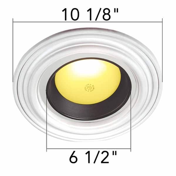 Recessed Lighting Trim 10-1/8" Wide White Polyurethane Ornate Recessed ...