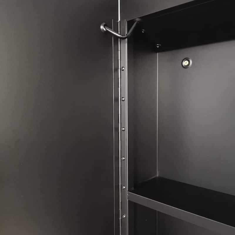 30" x 26" Rectangular Frameless Surface Mount Medicine Cabinet with Shelves and LED Lights