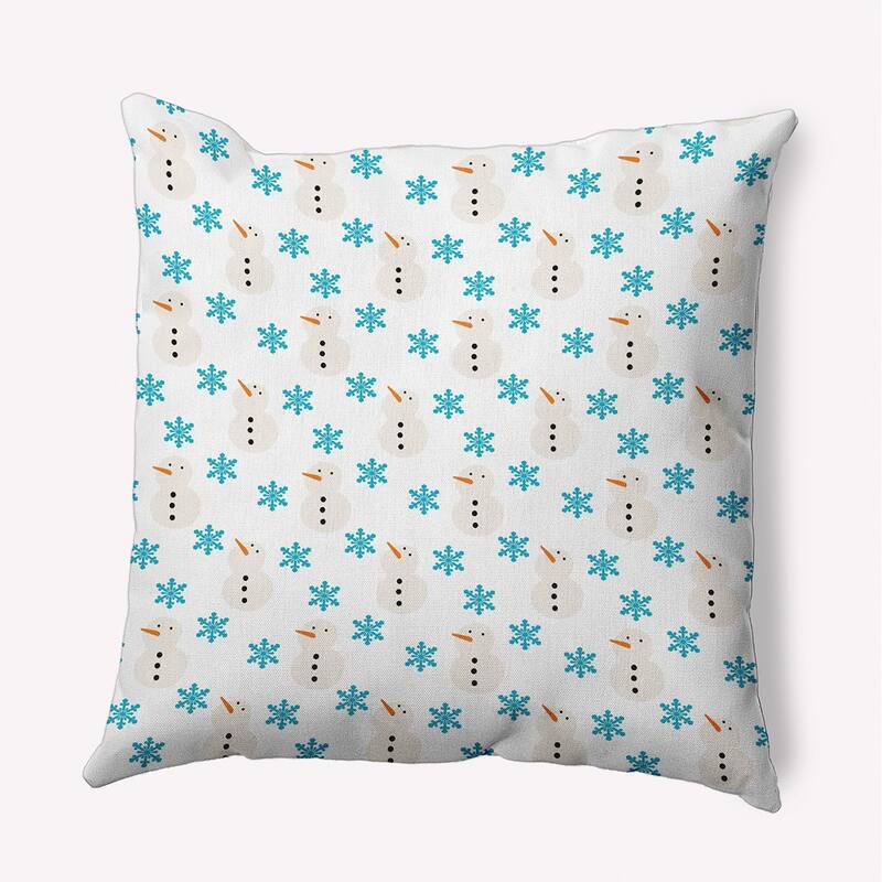 Snow Men In Snowstorm Accent Pillow - 18" x 18" - Turquoise