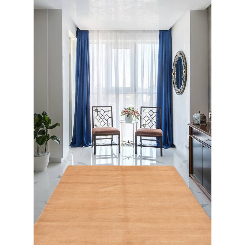 ECARPETGALLERY Hand-knotted Opulence Tan Wool Rug - 6'0 x 8'2