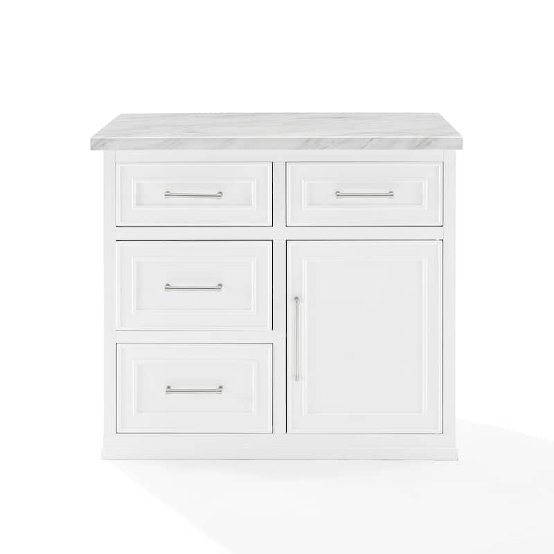 Crosley Cutler Faux Marble Top Kitchen Island - 27"d x 42"w x 36.25"h