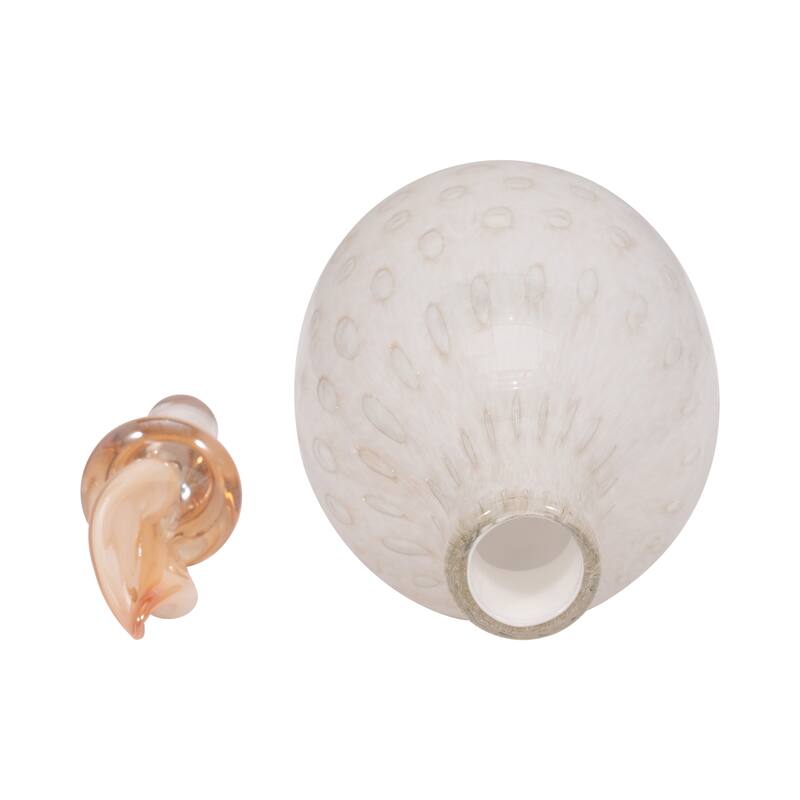 Sagebrook Home Meira Leaf Topper Glass Vase - Exquisite Design for Modern Homes - Durable & Elegant Decor