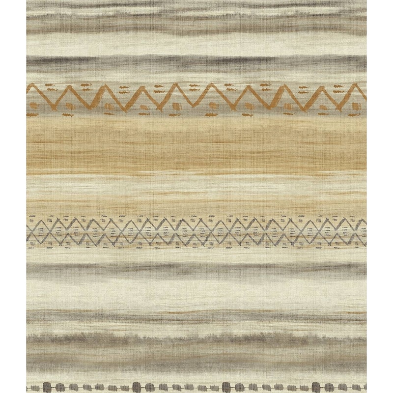 Seabrook Designs Trevino Tribal Stripes Unpasted Wallpaper - 20.5 in. W x 33 ft. L - Butterscotch & Rust