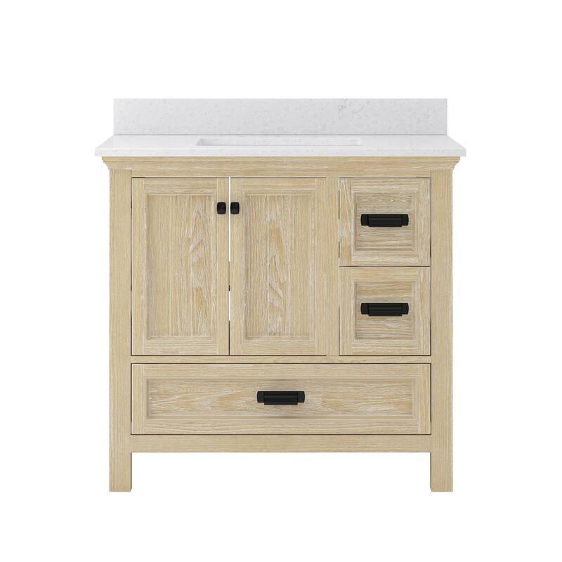 CRAFT + MAIN BAVT3722D-QCV Brantley 36" Free Standing Single Basin - Winter Oak