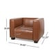 preview thumbnail 28 of 38, Goyette Faux Leather 3 Piece Club Chair and Sofa Set by Christopher Knight Home