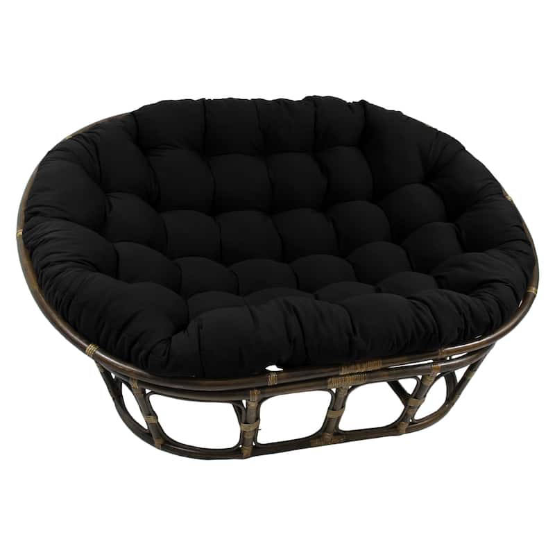 78-inch by 58-inch Twill Double Papasan Cushion (Cushion Only) - Black