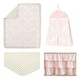 preview thumbnail 2 of 4, Sweet Jojo Designs Blush Pink Amelia Damask Collection 4-piece Bumperless Crib Bedding Set