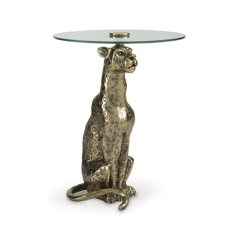 Signature Design by Ashley Vallain Gold/Clear Accent Table - 18"W x 18"D x 23"H