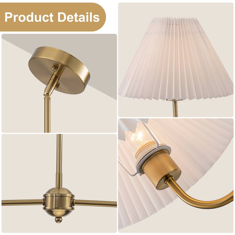 2-Light Linear Pleated Fabric Pendant Light