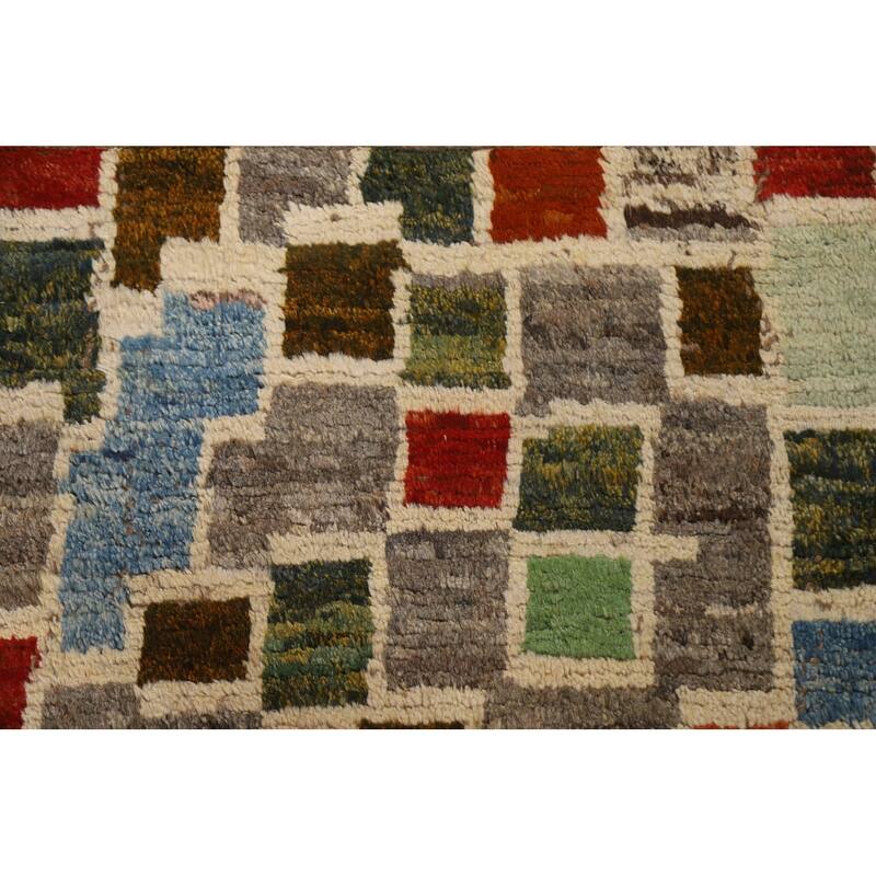 Hand Knotted Oriental 100% Wool Carpet Modern All-Over Greys & Charcoal Moroccan Area Rug - 8' 1'' X 5' 2''