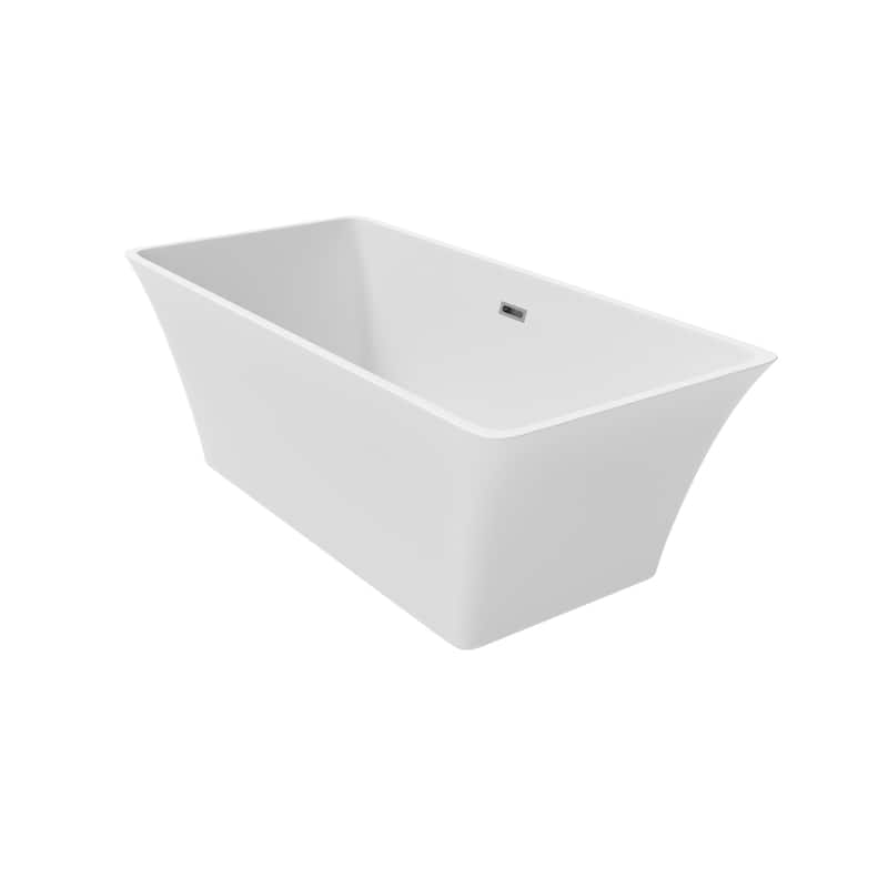 67 in. Freestanding Soaking Tub Acrylic Bathtub with Centered Drain in White