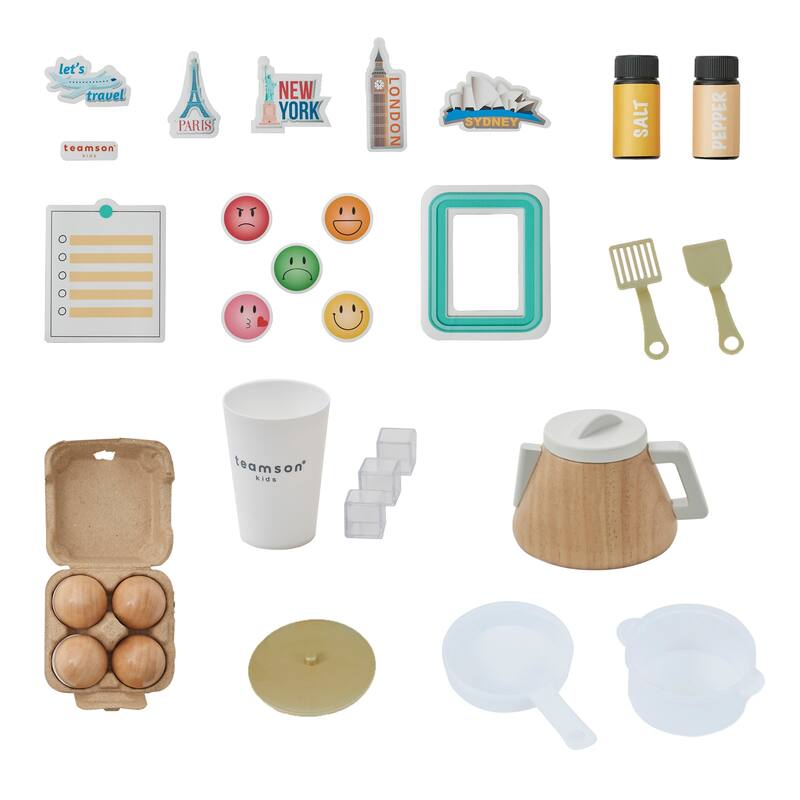 Teamson Kids Little Chef Atlanta Modular Play Kitchen with Accessories - 60.75" L x 12.99" W x 34.37" H