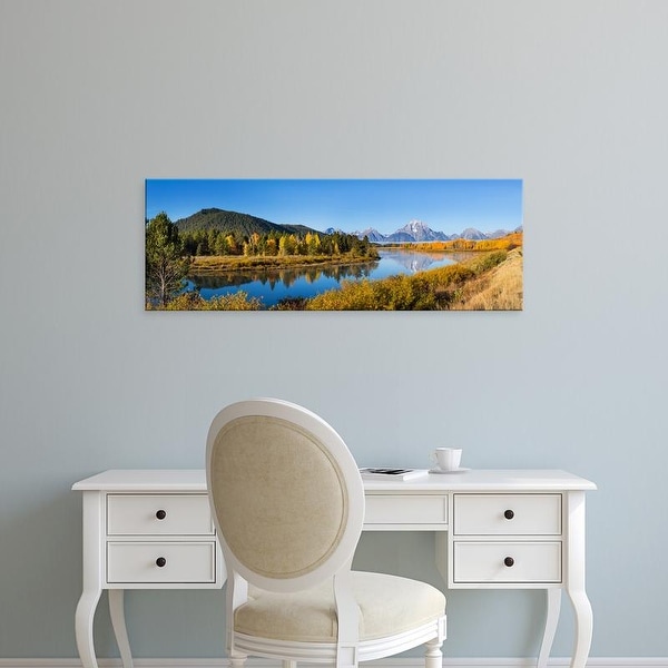 Easy Art Prints Panoramic Image 'trees on water, Oxbow Bend, Grand Teton National Park, Wyoming' Canvas Art