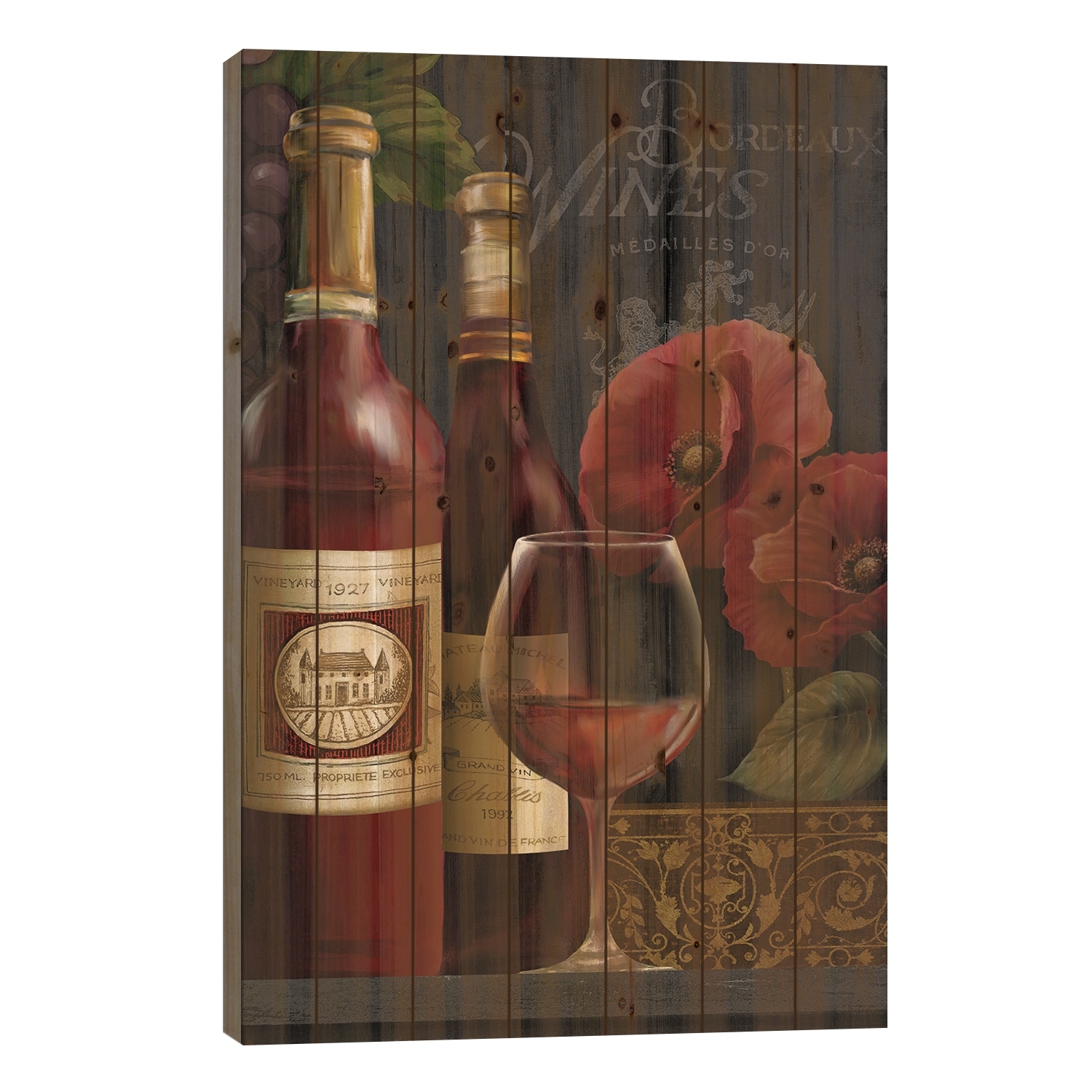 Chateau Wine II Print On Wood by Conrad Knutsen - Multi-Color