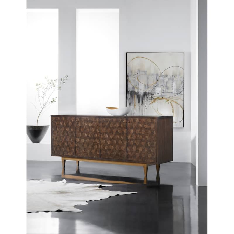 Hooker Furniture Alpine 78" Wide Marquetry Patterned Credenza