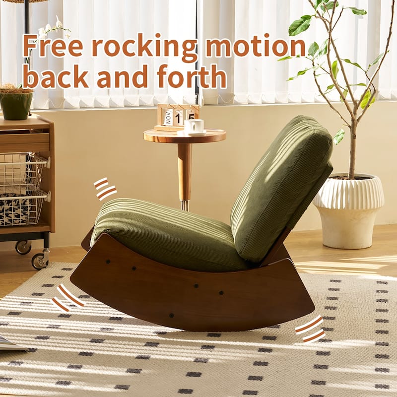Green 35.4" Rocking Chair with Solid Wood Frame