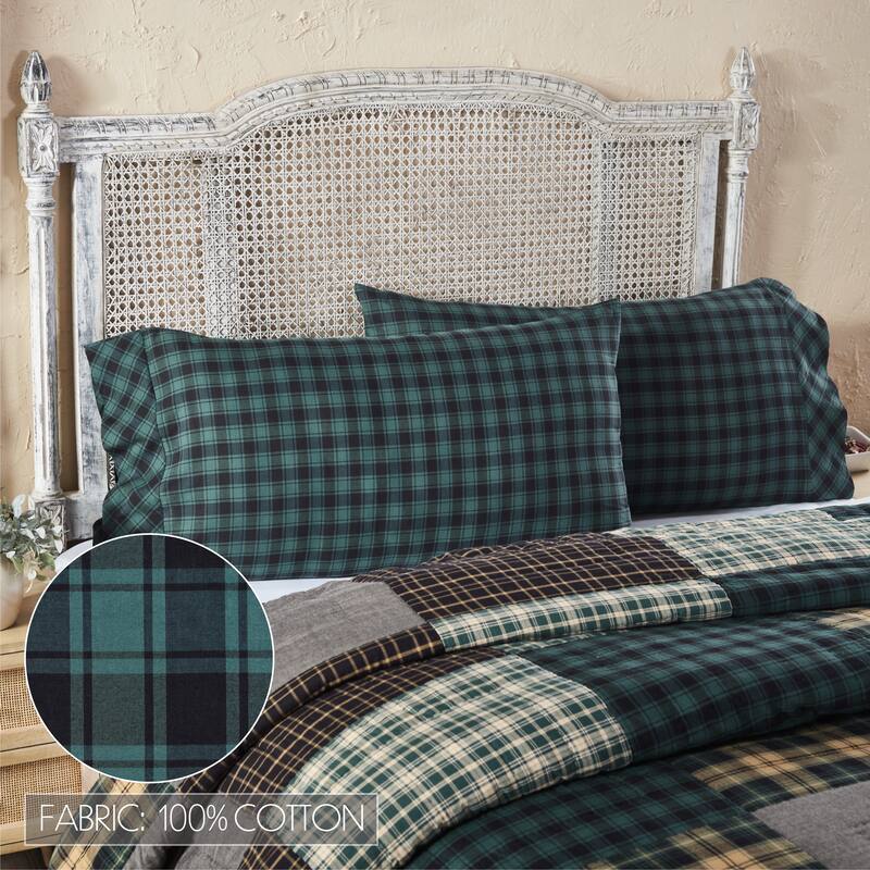 Pine Grove King Pillow Case Set of 2 21x40 - Green - King