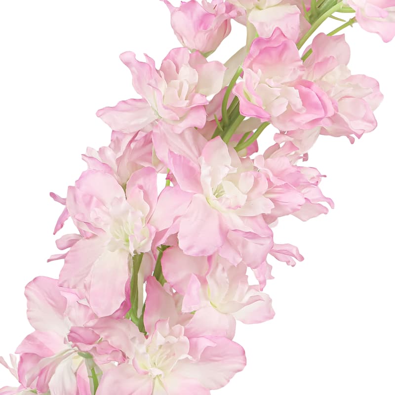 Set of 3 Pink Artificial Delphinium Flower Stem Spray 49in - 49" L x 5" W x 5" DP