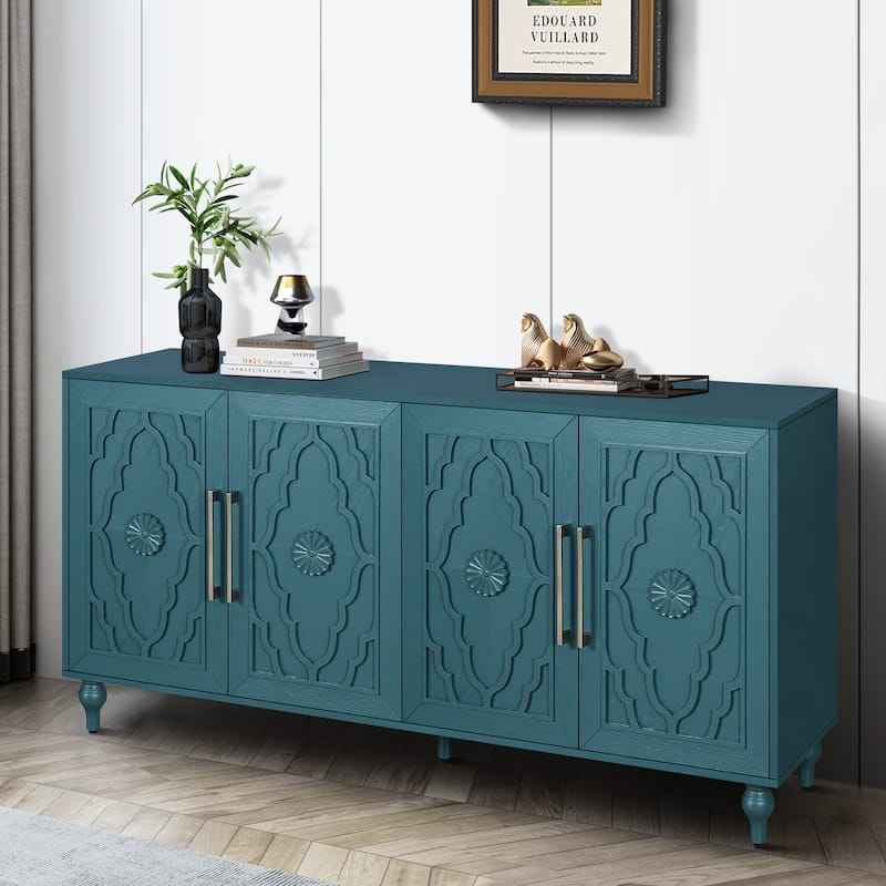 63'' Large Storage Cabinet with Metal Handle