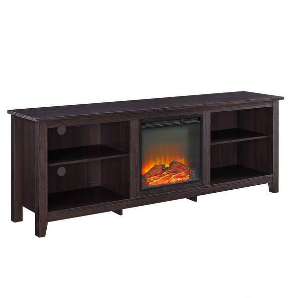 Shop 70 Inch Espresso Fireplace Tv Stand Console With Adjustable