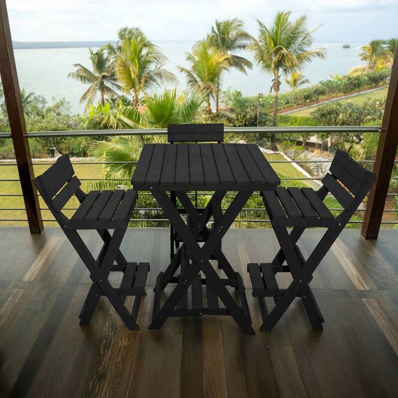 Key West Fully Assembled All-Weather Outdoor Folding Bar Set - 5-piece