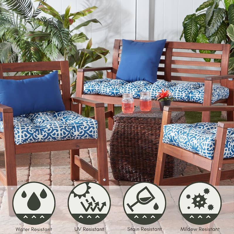 20-inch Outdoor Indigo Seat Cushion (Set of 2)