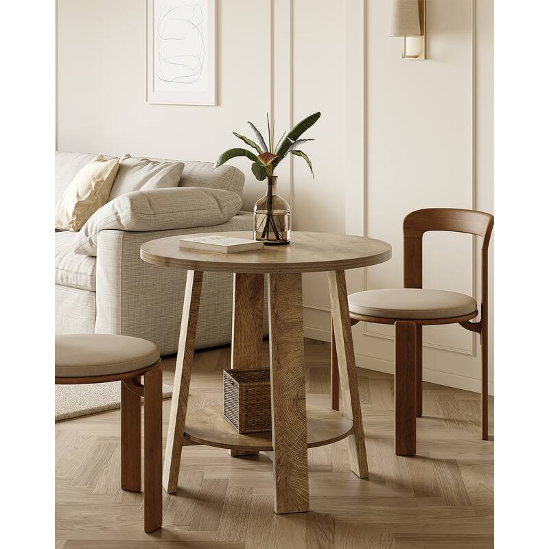 Modern Farmhouse Small Dining Table, 31.5-Inch Round Dining Table
