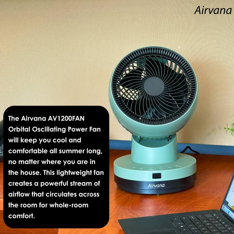 Airvana AV1200FAN Orbital Oscillating Portable Fan W/ Remote
