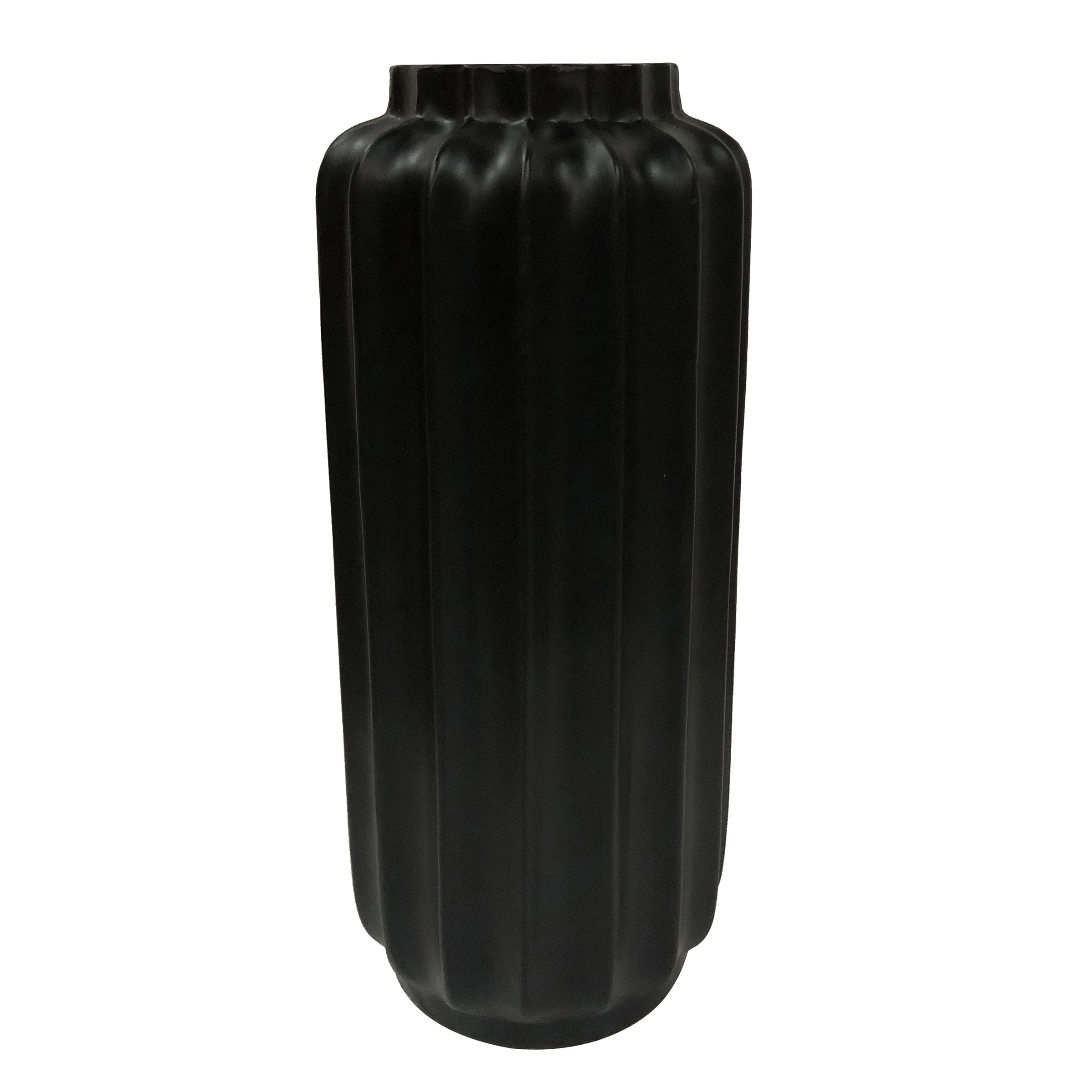 Bari Floor Vase- Large - Matte Black Finish on Resin