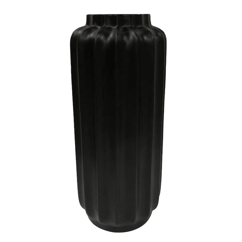 Bari Floor Vase- Large - Matte Black Finish on Resin - Matte Black