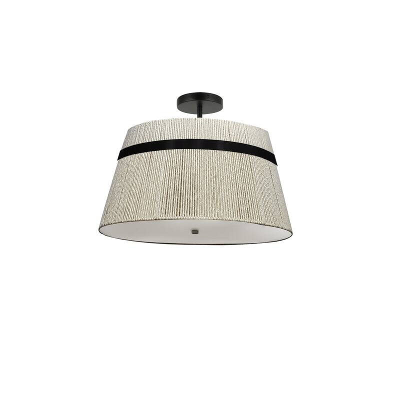 Dainolite Sylvie 3 Light Semi Flush Mount - Matte Black