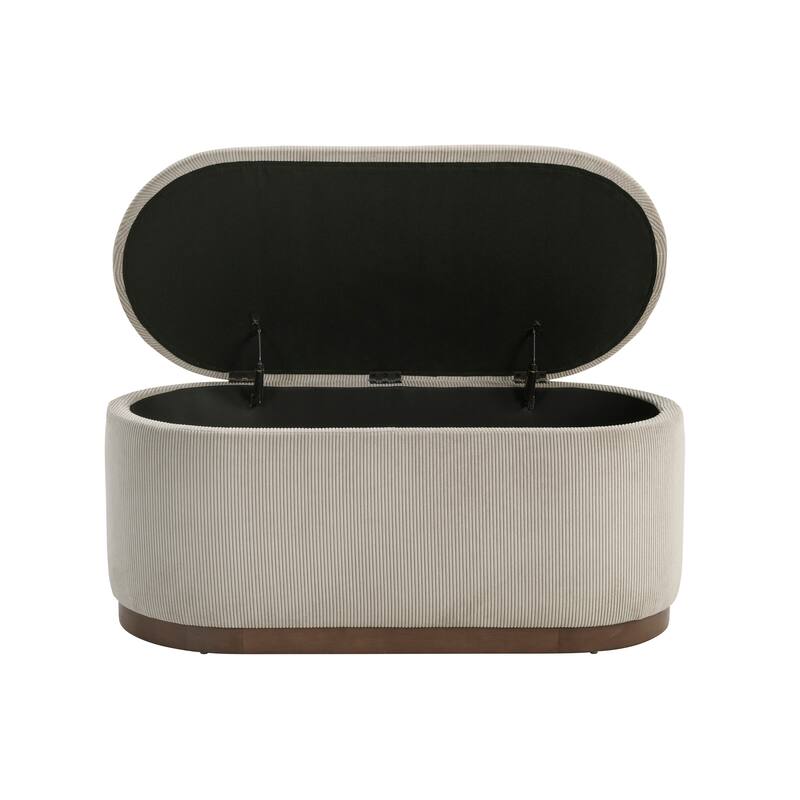 Venice 42.5" Corduroy Lift Top Storage Bench - Foam Cushioned Seat