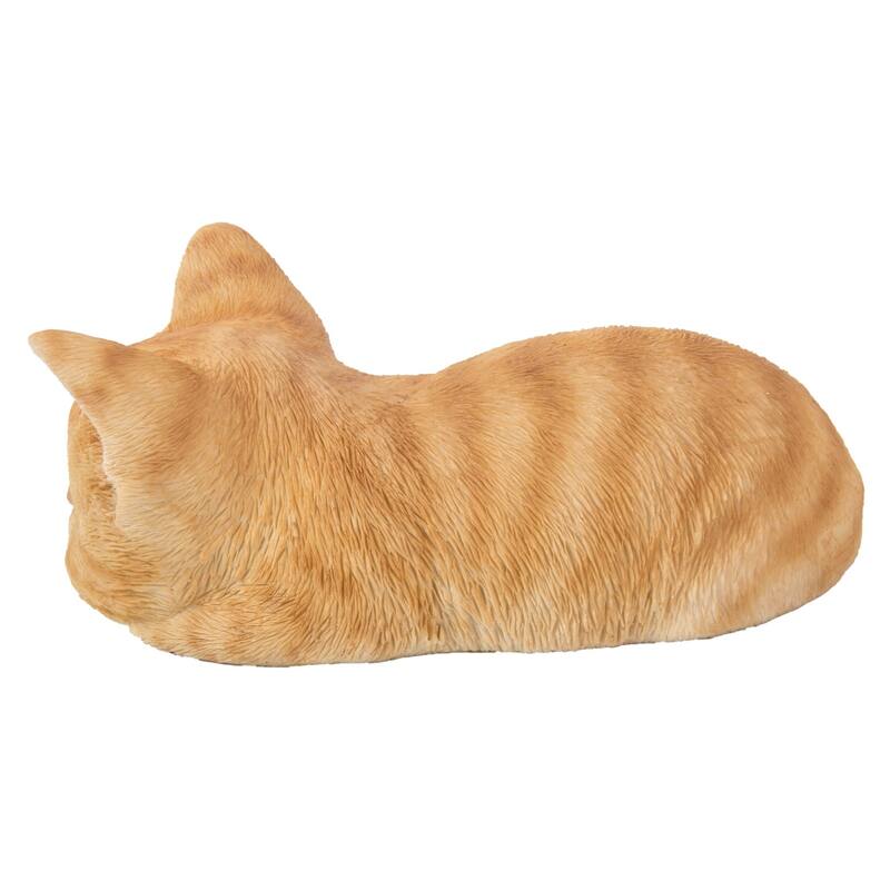 7" Sleeping Tabby Kitten Outdoor Garden Statue