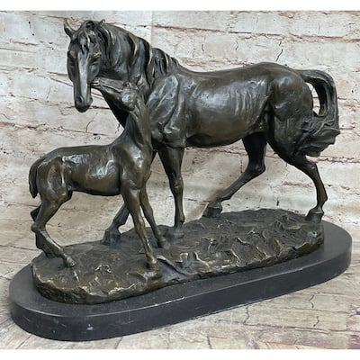 Horse Foal Bronze Statue Sculpture Equestrian Stables Barn Decor Original Milo