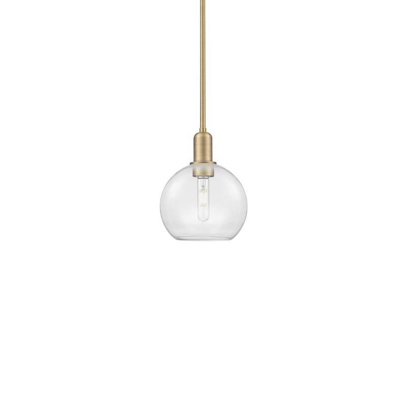 Innovations Lighting 716-1S-11-8 Athens Pendant Athens 8" Wide Mini - Brushed Brass / Clear