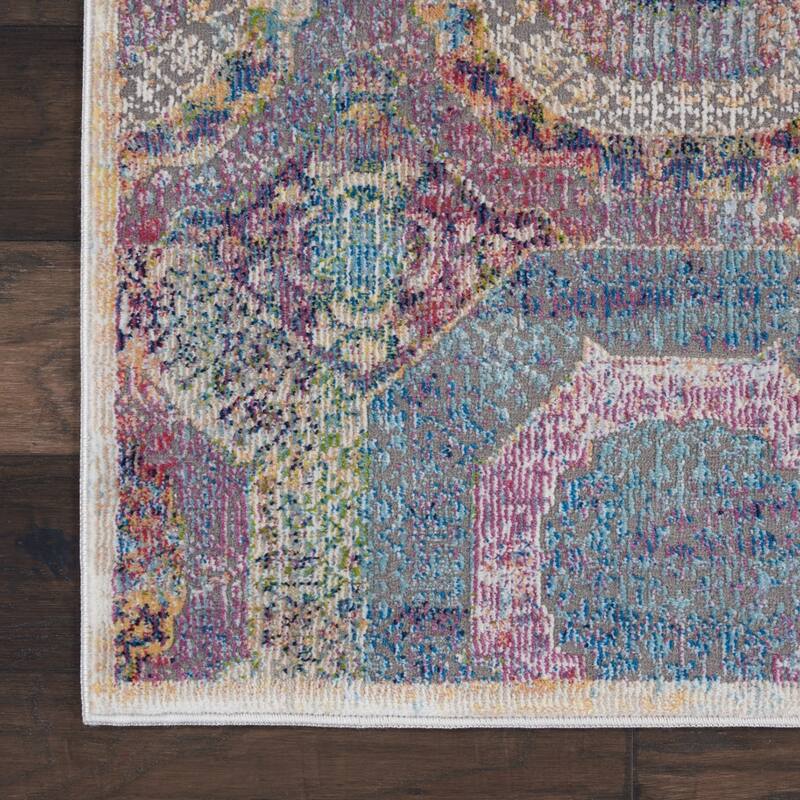 Fipus Power Loomed Distressed Geometric Abstract Modern Non Skid Area Rug By HomeRoots - 96' X '28' X '0.5