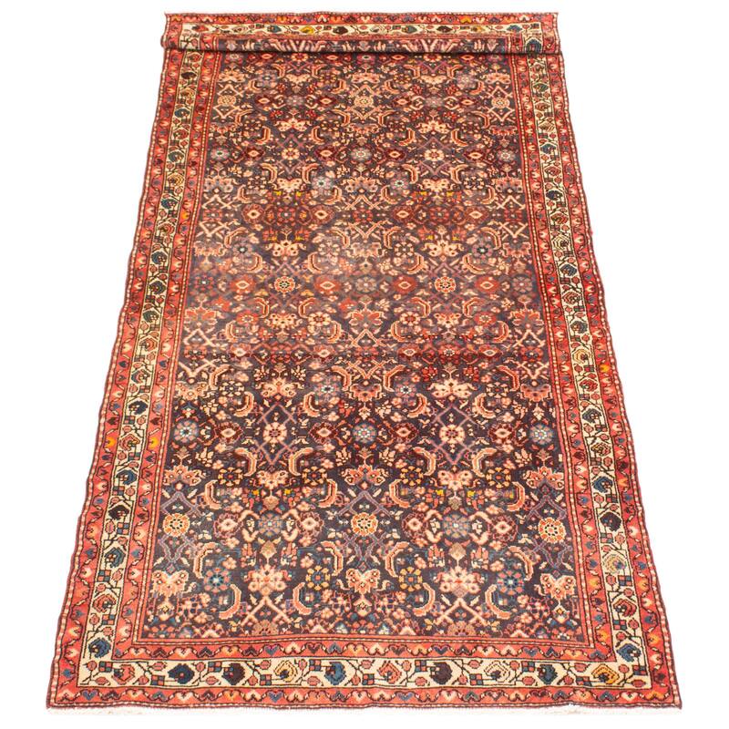 ECARPETGALLERY Hand-knotted Andelz Navy Wool Rug - 3'11 x 10'2