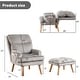 preview thumbnail 25 of 29, Soft Fabric Casual Living Room Armchair With Adjustable Backrest And Legs Stool
