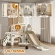 preview thumbnail 4 of 7, 7-in-1 Toddler Slide Playset, with Ring Toss, Basketball Hoop, Telescope, Playground with Climber, Storage Space, Crawl Tunnel