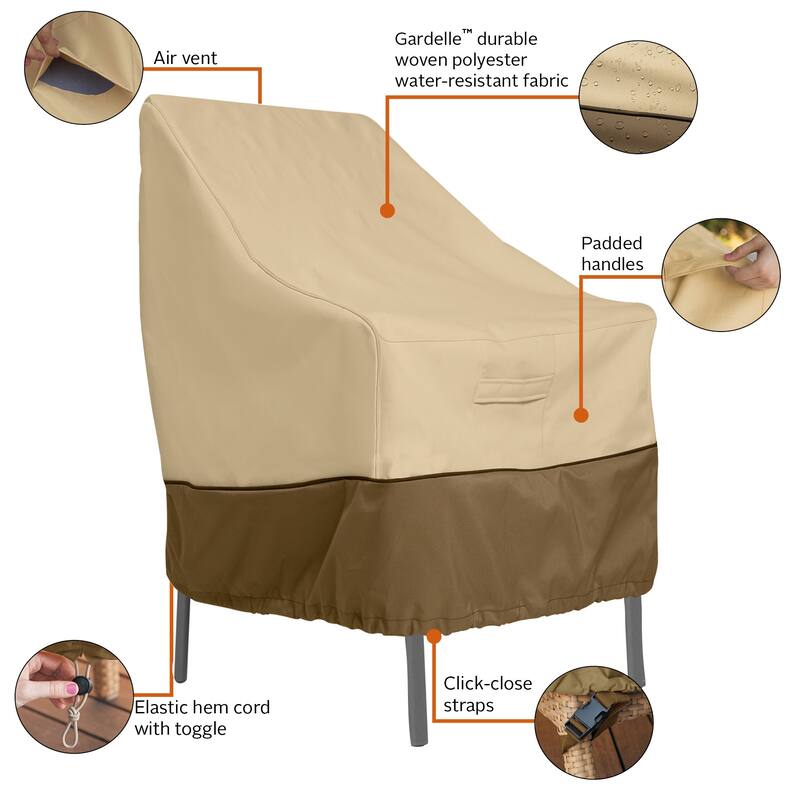Classic Accessories Veranda Water-Resistant 25.5 Inch High Back Patio Chair Cover