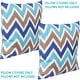 preview thumbnail 4 of 7, Sunnydaze 2 Square Outdoor Throw Pillow Covers - 17-Inch - Chevron Bliss