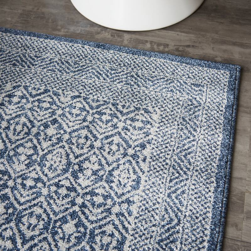 Carson Carrington Rantorp Royal Moroccan Blue/Grey Area Rug