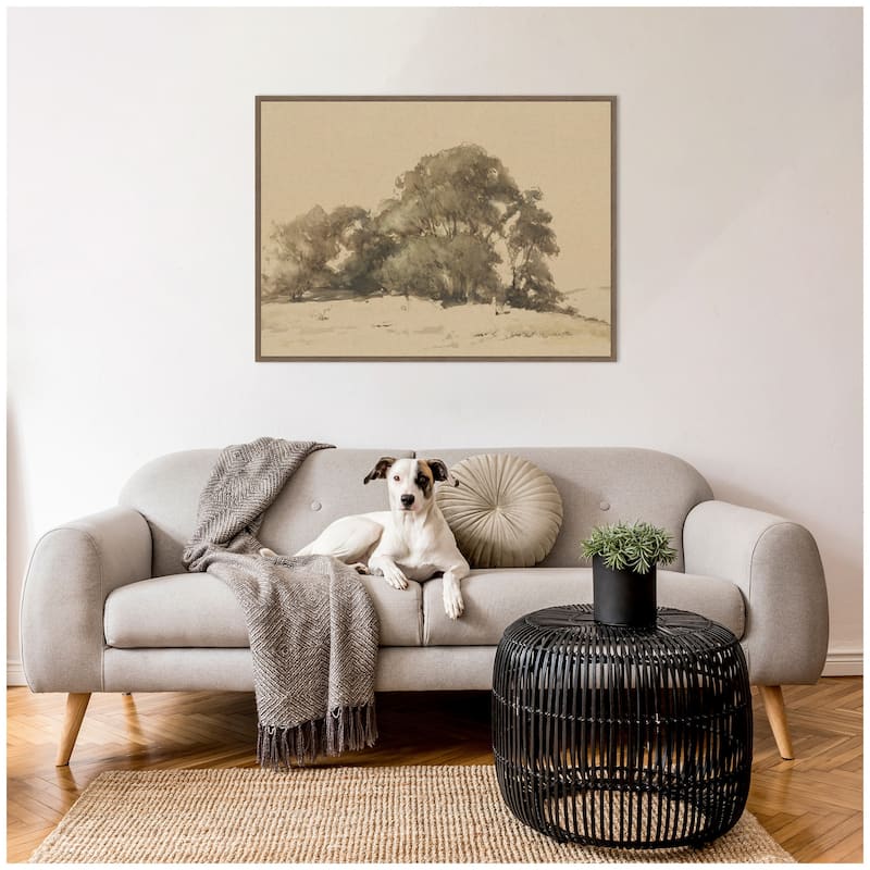 Kate and Laurel In de duinen bij Wassenaar 1875 Johannes Bosboom by Nostalgia Prints Framed Canvas Wall Art Print