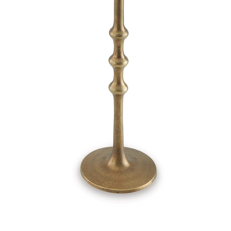 Lara Candle Holder Set of 2, Cast Aluminium, Antiqued Brass Toned Finish