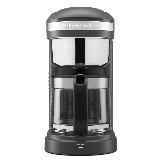 KitchenAid Refurbished 12 Cup Drip Coffee Maker with Spiral Showerhead and Programmable Warming Plate, RKCM1209DG