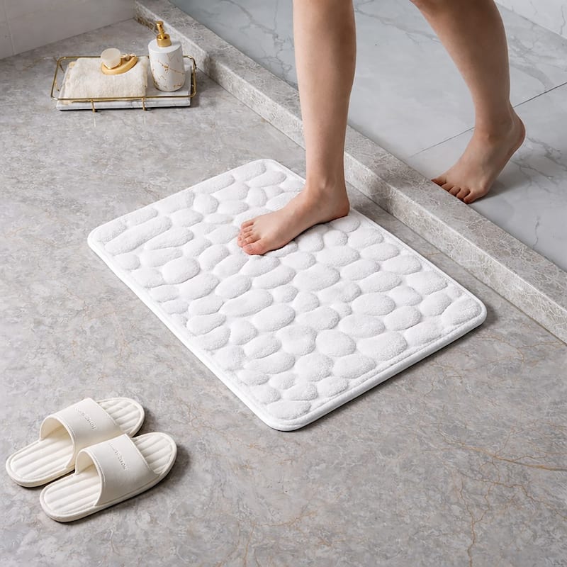 Memory Foam Bath Mat Pebble Design 32x20