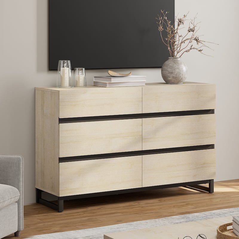 WAMPAT Modern TV Stand for TVs up to 110 inch, Entertainment Center with Drawers , Wood Media TV Console for Living Room