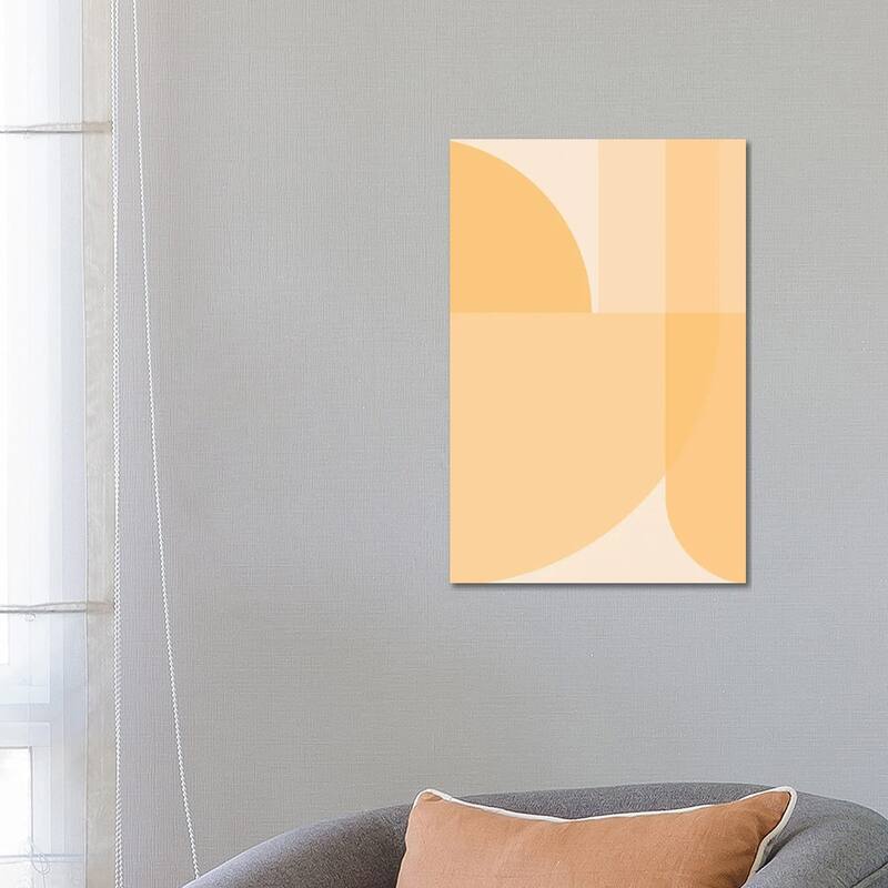 iCanvas "Geometry Shape Organic Mustard Illustration Art Geometric" by Merle Callesen Canvas Print - 26x18x1.5