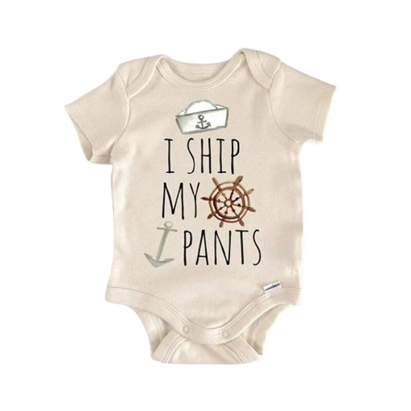 Nautical Summer Beach - Baby Boy Girl Clothes Infant Bodysuit Funny Cute Newborn - Natural - Newborn