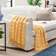 preview thumbnail 11 of 17, Chanasya Solid Plaid Pleated Acrylic Throw Blanket With Tassels 50 x 65 Inches - Yellow